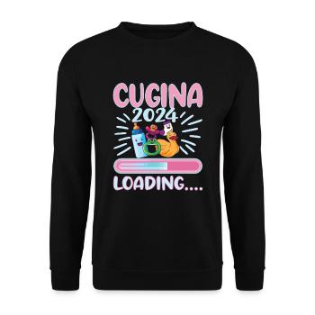 Become a cousin in 2024 - Unisex Sweatshirt - black - Front - Alina (178cm) & Michal (187cm)
