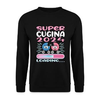 Become a cousin in 2024 - Unisex Sweatshirt - black - Front - Alina (178cm) & Michal (187cm)
