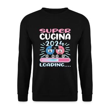 Become a cousin in 2024 - Unisex Sweatshirt - black - Front - Alina (178cm) & Michal (187cm)