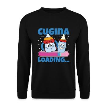 Cousine werden Cousine 2024 - Unisex Pullover - Schwarz - Vorne - Alina (178cm) & Michal (187cm)