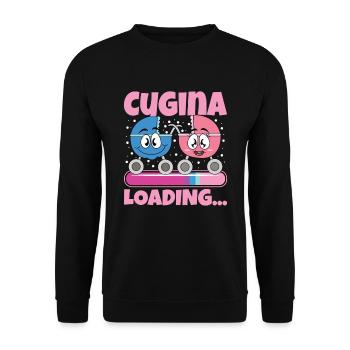 Become a cousin in 2024 - Unisex Sweatshirt - black - Front - Alina (178cm) & Michal (187cm)