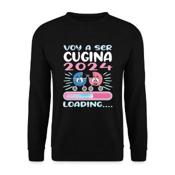 Become a cousin in 2024 - Unisex Sweatshirt - black - Front - Alina (178cm) & Michal (187cm)