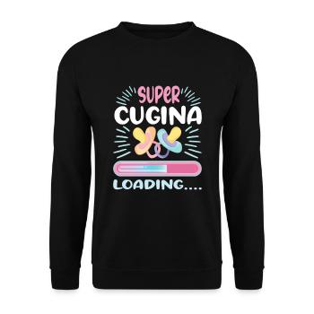geschenk schwangersCousine werden Cousine 2024 - Unisex Pullover - Schwarz - Vorne - Alina (178cm) & Michal (187cm)