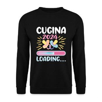 Become a cousin in 2024 - Unisex Sweatshirt - black - Front - Alina (178cm) & Michal (187cm)