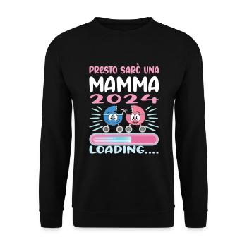 Super Mamma 2024 Loading - Unisex Sweatshirt - black - Front - Alina (178cm) & Michal (187cm)