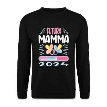 Super Mamma 2024 Loading - Unisex Sweatshirt - black - Front - Alina (178cm) & Michal (187cm)