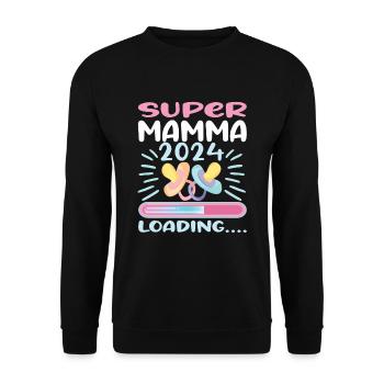 Super Mamma 2024 Loading - Unisex Sweatshirt - black - Front - Alina (178cm) & Michal (187cm)
