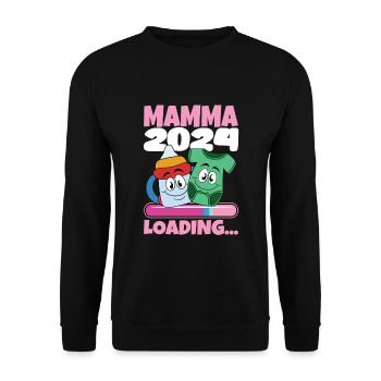 Super Mamma 2024 Loading - Unisex Sweatshirt - black - Front - Alina (178cm) & Michal (187cm)