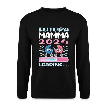Super Mamma 2024 Loading - Unisex Sweatshirt - black - Front - Alina (178cm) & Michal (187cm)