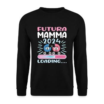 Super Mamma 2024 Loading - Unisex Sweatshirt - black - Front - Alina (178cm) & Michal (187cm)