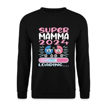 Super Mamma 2024 Loading - Unisex Sweatshirt - black - Front - Alina (178cm) & Michal (187cm)