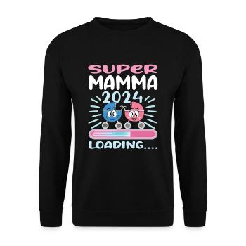 Super Mamma 2024 Loading - Unisex Sweatshirt - black - Front - Alina (178cm) & Michal (187cm)