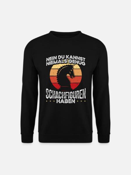 Schachfiguren Brettspiel Taktik Schachspieler - Unisex Pullover - Schwarz