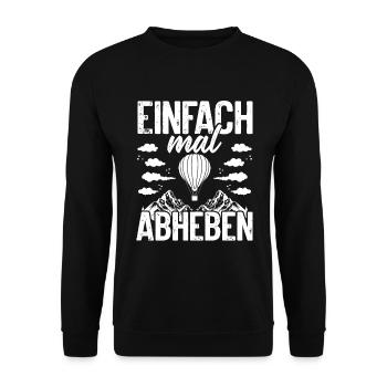Gasballon Ballonfahren Heißtluftballonpilot Ballon - Unisex Pullover - Schwarz - Vorne - Alina (178cm) & Michal (187cm)