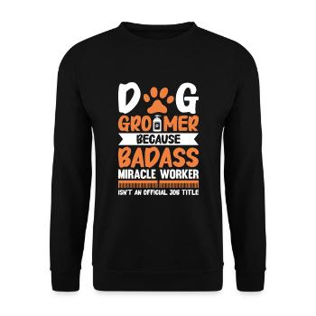 Hundefrisör und Hundepflege - Unisex Pullover - Schwarz - Vorne - Alina (178cm) & Michal (187cm)