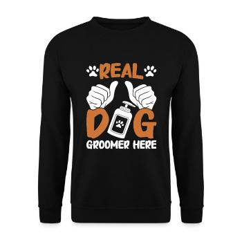 Hundefrisör und Hundepflege - Unisex Pullover - Schwarz - Vorne - Alina (178cm) & Michal (187cm)