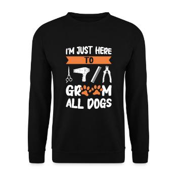 Hundefrisör und Hundepflege - Unisex Pullover - Schwarz - Vorne - Alina (178cm) & Michal (187cm)