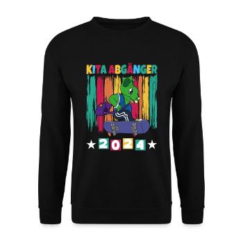 Kita Abgänger 2024 Einschulung 2024 - Unisex Pullover - Schwarz - Vorne - Alina (178cm) & Michal (187cm)