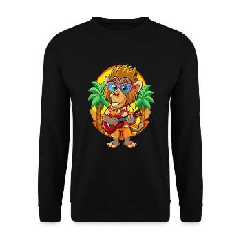 Lustige Pavian Cartoon Sommer Strand Sonnenbrille - Unisex Pullover - Schwarz - Vorne - Alina (178cm) & Michal (187cm)