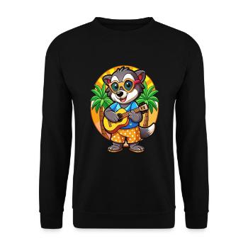Lunettes de soleil drôle blaireau dessin animé plage d’été - Sweat-shirt Unisexe - noir - Devant - Alina (178cm) & Michal (187cm)