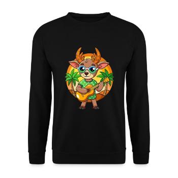 Lunettes de soleil de plage d’été de dessin animé drôle d’antilope - Sweat-shirt Unisexe - noir - Devant - Alina (178cm) & Michal (187cm)