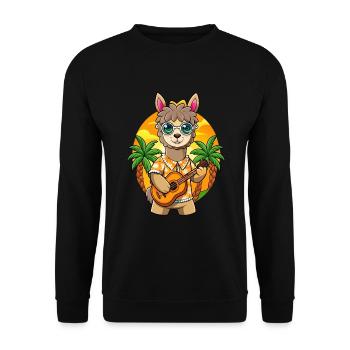 Lunettes de soleil de plage d’été de dessin animé d’alpaga drôle - Sweat-shirt Unisexe - noir - Devant - Alina (178cm) & Michal (187cm)