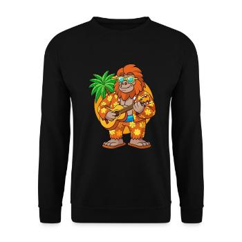 Lustige Bigfoot Cartoon Sommer Strand Sonnenbrille - Unisex Pullover - Schwarz - Vorne - Alina (178cm) & Michal (187cm)