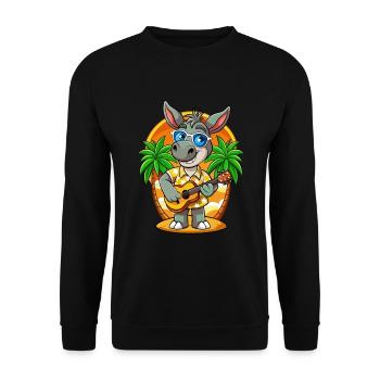 Lustige Esel Cartoon Sommer Strand Sonnenbrille - Unisex Pullover - Schwarz - Vorne - Alina (178cm) & Michal (187cm)