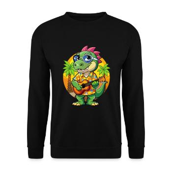 Lustige Dinosaurier Cartoon Sommer Strand Sonnenbrille - Unisex Pullover - Schwarz - Vorne - Alina (178cm) & Michal (187cm)