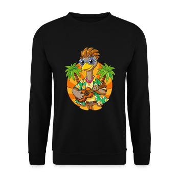 Funny Emu Cartoon Summer Beach Lunettes de soleil guitare - Sweat-shirt Unisexe - noir - Devant - Alina (178cm) & Michal (187cm)