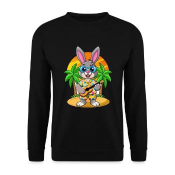 Lustige Kaninchen Cartoon Sommer Strand Sonnenbrille - Unisex Pullover - Schwarz - Vorne - Alina (178cm) & Michal (187cm)