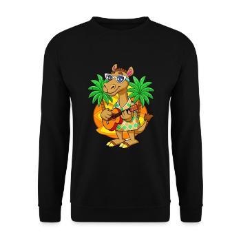 Lustige Kamel Cartoon Sommer Strand Sonnenbrille Gitarre - Unisex Pullover - Schwarz - Vorne - Alina (178cm) & Michal (187cm)