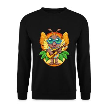 Lustige Schmetterling Cartoon Sommer Strand Sonnenbrille - Unisex Pullover - Schwarz - Vorne - Alina (178cm) & Michal (187cm)