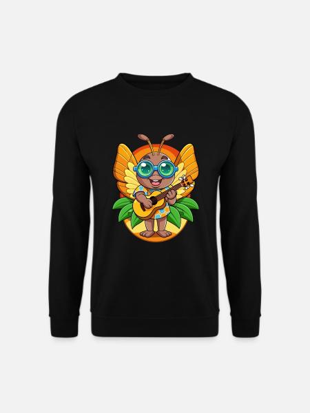 Lustige Schmetterling Cartoon Sommer Strand Sonnenbrille - Unisex Pullover - Schwarz
