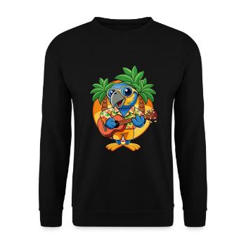 Lustige Papageien-Cartoon-Sommer-Strand-Sonnenbrille - Unisex Pullover - Schwarz - Vorne - Alina (178cm) & Michal (187cm)