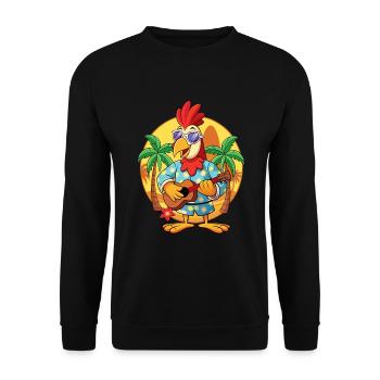 Lustige Hahn Cartoon Sommer Strand Sonnenbrille - Unisex Pullover - Schwarz - Vorne - Alina (178cm) & Michal (187cm)