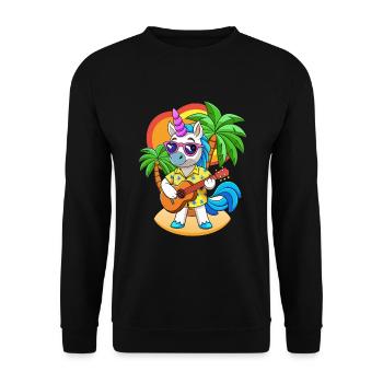 Lunettes de soleil de plage d’été de dessin animé de licorne drôle - Sweat-shirt Unisexe - noir - Devant - Alina (178cm) & Michal (187cm)