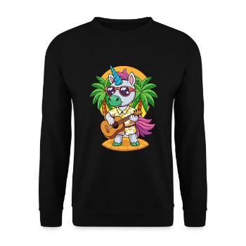 Lunettes de soleil de plage d’été de dessin animé de licorne drôle - Sweat-shirt Unisexe - noir - Devant - Alina (178cm) & Michal (187cm)