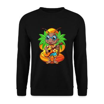 Drôle De Fourmi Dessin Animé Plage D’été Lunettes De Soleil Guitare - Sweat-shirt Unisexe - noir - Devant - Alina (178cm) & Michal (187cm)