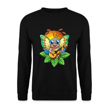 Lustige Schmetterling Cartoon Sommer Strand Sonnenbrille - Unisex Pullover - Schwarz - Vorne - Alina (178cm) & Michal (187cm)