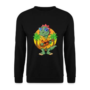 Lustige Dinosaurier Cartoon Sommer Strand Sonnenbrille - Unisex Pullover - Schwarz - Vorne - Alina (178cm) & Michal (187cm)