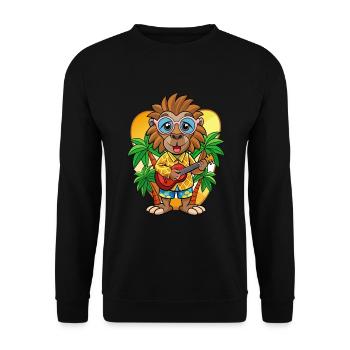 Lustige Pavian Cartoon Sommer Strand Sonnenbrille - Unisex Pullover - Schwarz - Vorne - Alina (178cm) & Michal (187cm)
