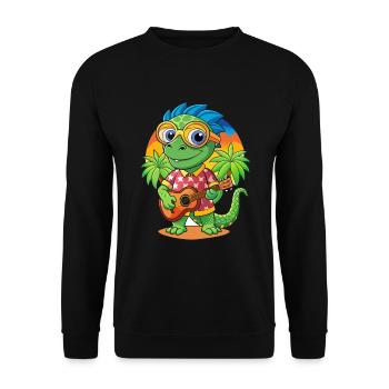 Lustige Chamäleon Cartoon Sommer Strand Sonnenbrille - Unisex Pullover - Schwarz - Vorne - Alina (178cm) & Michal (187cm)