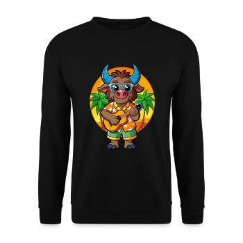 Lunettes de soleil de plage d’été Funny Buffalo Cartoon - Sweat-shirt Unisexe - noir - Devant - Alina (178cm) & Michal (187cm)