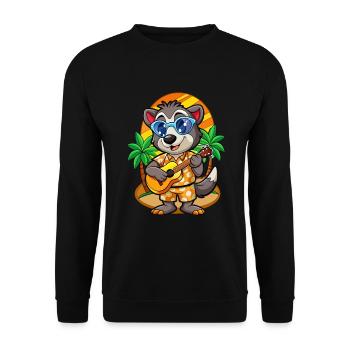 Lunettes de soleil drôle blaireau dessin animé plage d’été - Sweat-shirt Unisexe - noir - Devant - Alina (178cm) & Michal (187cm)
