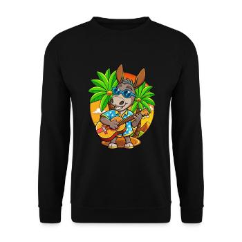 Lustige Esel Cartoon Sommer Strand Sonnenbrille - Unisex Pullover - Schwarz - Vorne - Alina (178cm) & Michal (187cm)