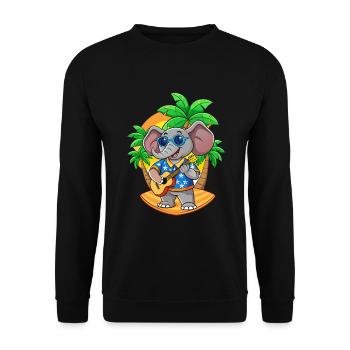 Funny Elephant Cartoon Summer Beach Sunglasses - Unisex Sweatshirt - black - Front - Alina (178cm) & Michal (187cm)