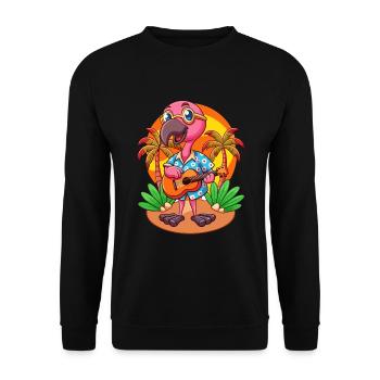 Lustige Flamingo Cartoon Sommer Strand Sonnenbrille - Unisex Pullover - Schwarz - Vorne - Alina (178cm) & Michal (187cm)