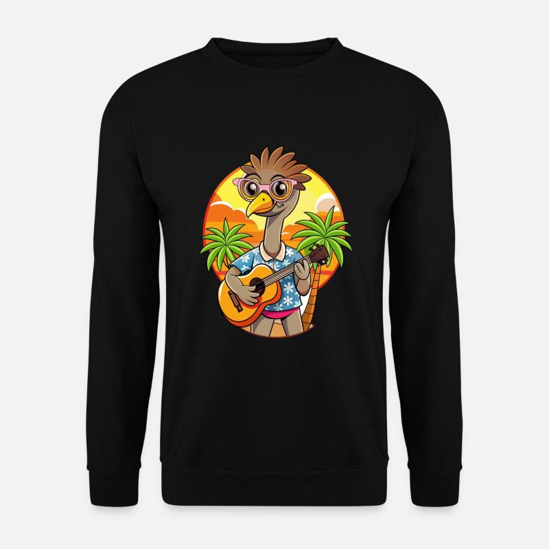 Lustige Straußen-Cartoon-Sommer-Strand-Sonnenbrille - Unisex Pullover - Schwarz