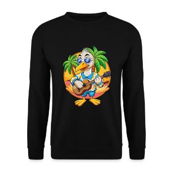 Lunettes de soleil Funny Swan Summer Beach Hawaïen - Sweat-shirt Unisexe - noir - Devant - Alina (178cm) & Michal (187cm)